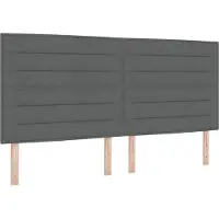 vidaXL Boxspring bed met matras met LED Donkergrijs 200 x 200 cm Stof