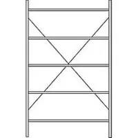 Ssi Legbordstelling R3000, Basisstelling, 5 gegalvaniseerde legborden, diepte 500 mm, draagvermogen 150 kg, B 1345/1315 x H 1960 mm