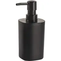 MSV Badkamer accessoires set 3-delig Lona - Kunststof - Zwart - Zeeppompje/beker/schaaltje - Badkameraccessoireset