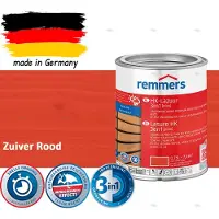 Remmers HK Lazuur 3-in-1 [plus] Zuiver Rood - Premium Houtbeits voor Buiten | Transparant, Sneldrogend, Oplosmiddelarm | 0,75Liter