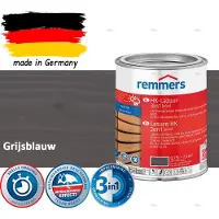 Remmers HK Lazuur 3-in-1 [plus] Grijsblauw - Premium Houtbeits voor Buiten | Transparant, Sneldrogend, Oplosmiddelarm | 0,75Liter