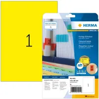 Herma 4421 verwijderbare etiketten A4 210 x 297 mm geel (20 etiketten)
