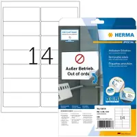 Herma 10016 verwijderbare etiketten A4 99,1 x 38,1 mm wit (350 etiketten)