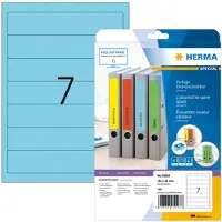 Herma ordneretiketten A4, 192 mm lang, permanent hechtend/bedrukbaar, 140 stuks, blauw
