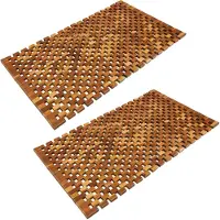 Casaria Badmat Set van 2 Acacia Mozaïek FSC-gecertificeerd
