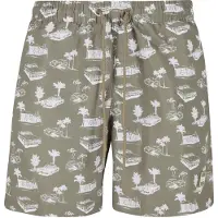 Urban Classics Zwemshorts olijfgroen / wit