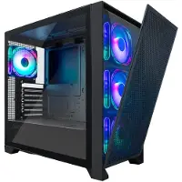 CoolBox GE2000 DualView, Tower, PC, Zwart, ATX, Micro ATX, Micro-ITX, SGCC, Gehard glas, Gaming