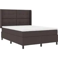 vidaXL LED Box Spring Bed met hoofdeinde Donkerbruin 140 x 190 cm Stof