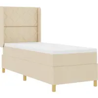 vidaXL Boxspring bed met LED-stripverlichting Crème 80 x 200 cm Stof