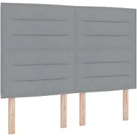 vidaXL LED Box Spring Bed met hoofdeinde Lichtgrijs 140 x 190 cm Stof