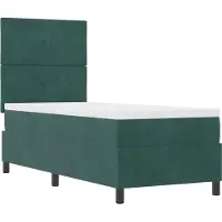 vidaXL LED boxspringbed met hoofdeinde, donkergroen, 80 x 200 cm, fluweel