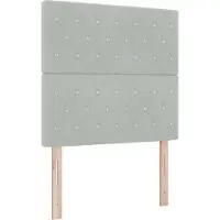 vidaXL LED boxspringbed met matras, lichtgrijs, 120 x 190 cm, fluweel