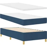 vidaXL Boxspring bed met matras met hoofdeinde Blauw 90 x 200 cm Stof