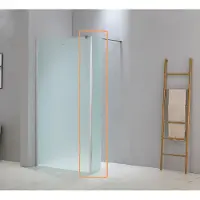 Saniclear Trust douche zijwand mat glas 30x200cm anti-kalk RVS profielen