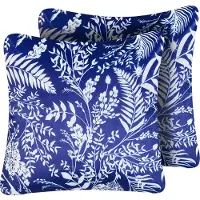 Beliani GLIMMER - Set van 2 tuinkussens - Blauw - 45 x 45 cm - Polyester