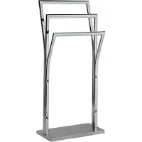 Spirella MSV Handdoeken ophangrek badkamer - zilver chroom metaal - 41 x 87 cm - Handdoekrekken