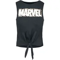 Marvel - Top - Logo Leo - M tot XXL - voor Vrouwen - zwart - Maat XL