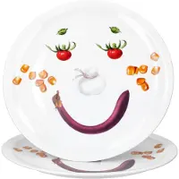 MamboCat 2-delige set pizzaplaten SMILEY Ø30,5 cm van porselein - 27020541