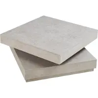 En.casa Salontafel 'Florenz', vierkant, voor de woonkamer, 76 x 76 x 38 cm, met draaibaar tafelblad, betonlook, licht van kleur