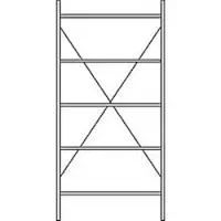 Ssi Legbordstelling R3000, Basisstelling, 5 gegalvaniseerde legborden, B 1055 x H 1960 mm, 100 kg