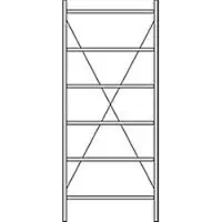 Ssi Legbordstelling R3000, Basisstelling, B 1055 x D 300 mm, draagvermogen 100 kg,