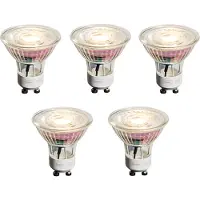 LUEDD Set van 5 GU10 50mm dimbare ledlampen helder 4,9W 450 lm 2700K