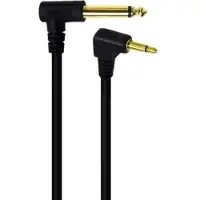 Dolphix 3,5mm Jack - 6,35mm Jack kabel | haaks | mono | verguld | 1,8 meter