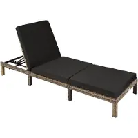TecTake - Ligstoel Sofia - wicker zonnebed - natuur - 403686