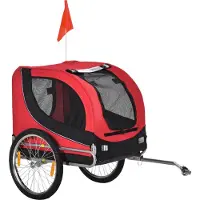 PawHut Hondenaanhanger fietskar hondenfietskar rood/zwart