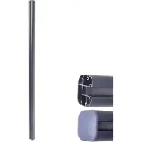MCW Aluminium paal Sarthe WPC afrastering, pijlerpaal, insteeksysteem ~ 240cm, grijs