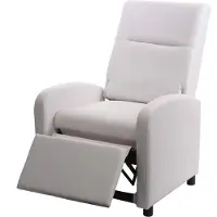 Mendler TV fauteuil -H18, relax fauteuil, kunstleer opvouwbaar 99x70x75cm ~ wit