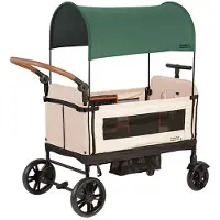 Yvolution - Stroller Wagon – Gemakkelijk Opvouwbare En Op Te Bergen Bolderkar Met Luifel - Luxe Kinderkar & Wandelwagen – Lichtgewicht & Opvouwbaar - Met Veilig Gordelsysteem En Verstelbare Duwstang