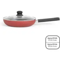 Livoo 26 cm sauteerpan - LIVOO - MEP153R - Antiaanbaklaag, PFOA- en PFOS-vrij - Siliconen handgreep - G...
