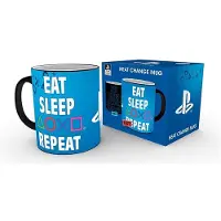 Abysse Corp PLAYSTATION - Mug Heat Change - 320 ml - Eat Sleep Repeat