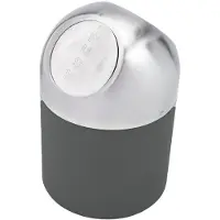 Excellent houseware Mini prullenbakje - grijs/zilver - rvs - met klepdeksel - keuken aanrecht/tafel model - 1.3 Liter - 12 x 17 cm