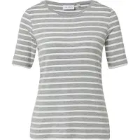 Comma Shirt lichtgrijs / wit