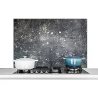 KitchenYeah Spatscherm keuken 100x65 cm - Kookplaat achterwand Grijs - Wand - Muurverf - Muurbeschermer - Spatwand fornuis - Hoogwaardig aluminium