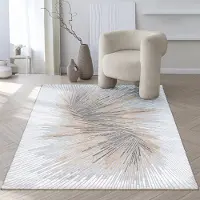 The Carpet Mila – Modern vloerkleed met spiraalpatroon, voor woonkamer of slaapkamer, grijs met spiraal dessin, 120 x 170 cm