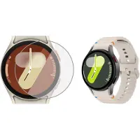 Strap-it Siliconen Wave band + Screenprotector geschikt voor Samsung Galaxy Watch 7 40mm - Sportarmband - Siliconen band - Silicoon - Sterrenlicht