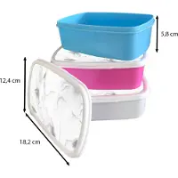 MuchoWow Broodtrommel Wit - Lunchbox Marmer - Grijs - Wit - Abstract - Marmerlook - Brooddoos 18x12x6 cm - Brood lunch box - Broodtrommels voor kinderen en volwassenen