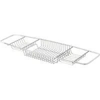 MSV Badkuip Planchet – Badkamer Rek van Roestvast Staal – Badkamer Organizer voor op de Badkuip – Grijs – 68,5 x 18 x 5,5 cm