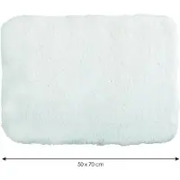 MSV Badkamerkleedje/badmat tapijt - voor de vloer - wit - 50 x 70 cm - langharig - Badmatjes