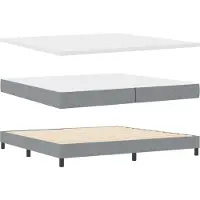 vidaXL Boxspring bed met hoofdeinde Lichtgrijs 200 x 200 cm Stof