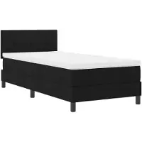 vidaXL Boxspring bed met LED-stripverlichting Zwart 90 x 190 cm Stof