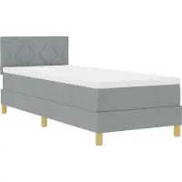 vidaXL LED boxspringbed met hoofdeinde, lichtgrijs, 80 x 200 cm, gestoffeerd