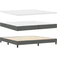 vidaXL Boxspring bed met hoofdeinde Donkergrijs 200 x 200 cm Stof