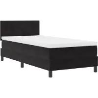vidaXL LED boxspringbed met hoofdeinde, zwart, 90 x 200 cm, fluweel