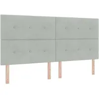 vidaXL LED Hoofdbord Lichtgrijs 200 cm Fluweel