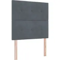 vidaXL LED boxspringbed met hoofdeinde, donkergrijs, 100 x 200 cm, fluweel