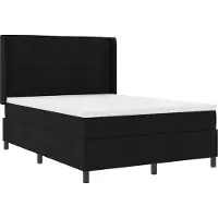 vidaXL LED boxspringbed met matras, zwart, 140 x 200 cm, gestoffeerd